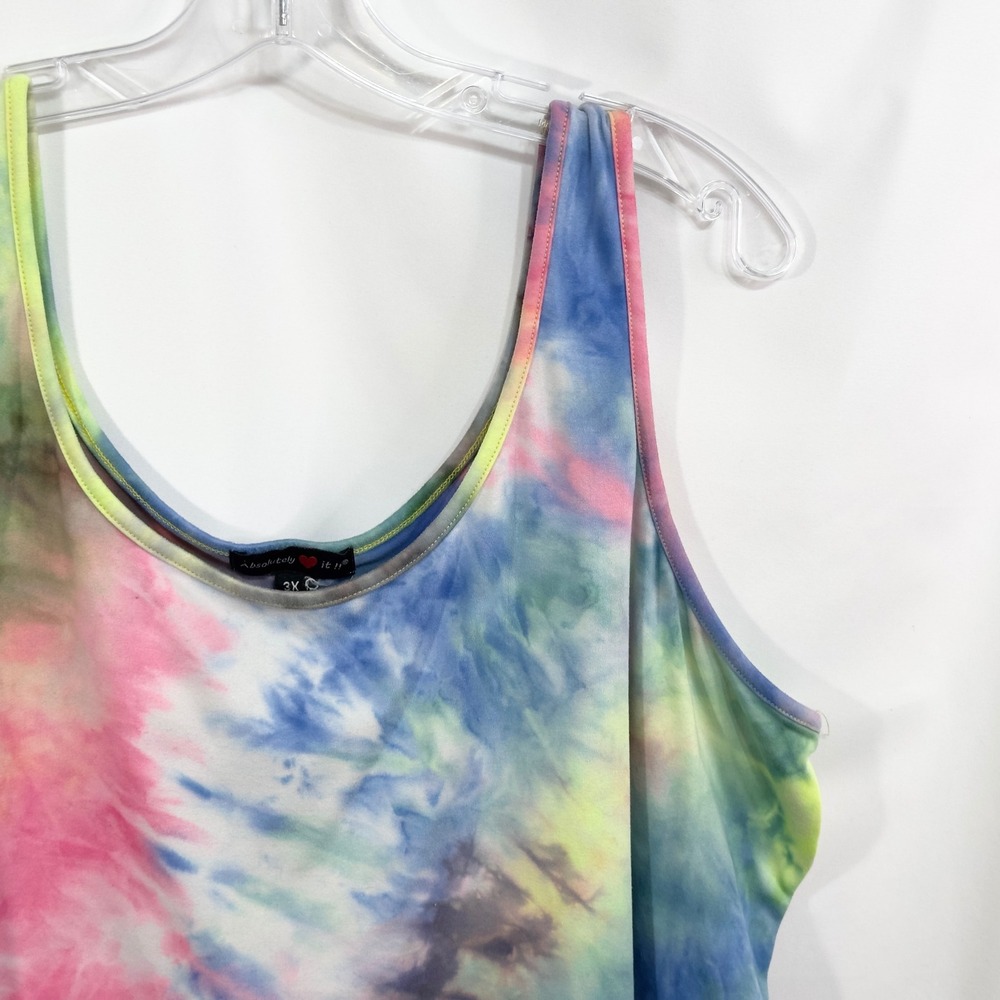 Absolutely‎ It Plus Size 3X Tie Dye Tank Top Sleeveless Casual Cropped 1546 - Picture 6 of 7